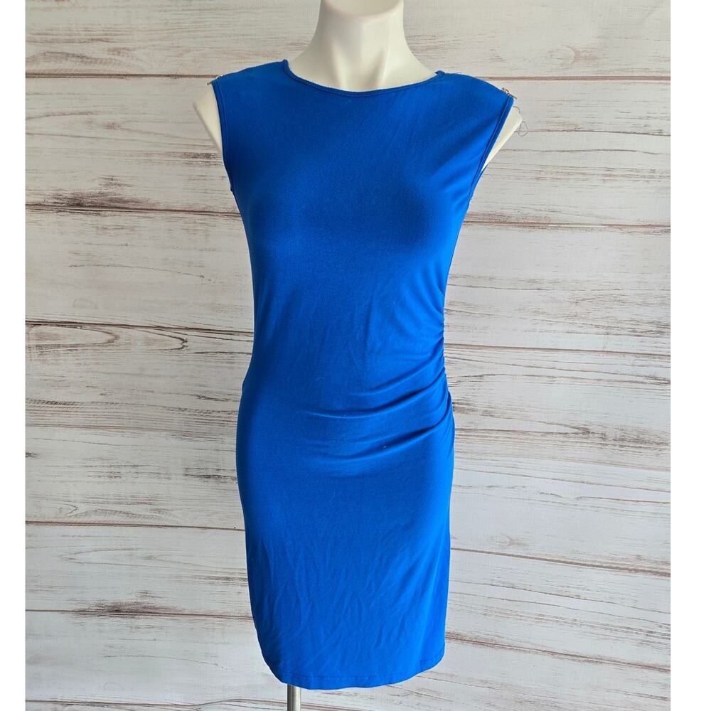 Amelia Royal Blue Jersey Knit Blue Below Knee Length Dress sz Small New